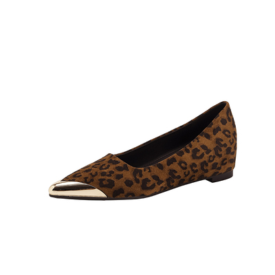 内增高百搭豹纹晚风一脚蹬通勤鞋