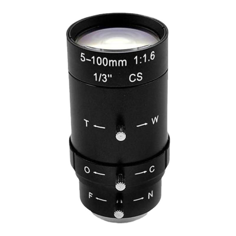 监控5-100mm手动光圈变焦CS工业摄像机高清镜头 20倍长焦距 1/3”
