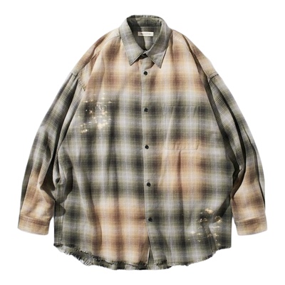 全棉喷溅渐变长袖衬衫FREAKS新款