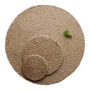 日式餐垫隔热餐桌垫子耐高温防烫砂锅垫杯家用亚麻编织茶杯垫壶垫