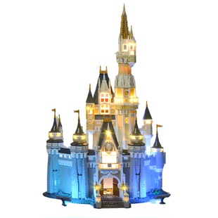 Yeabricks适用乐高71040迪士尼城堡LED灯饰城创意配件DIY积木灯光