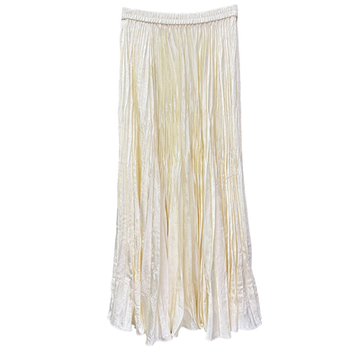 N货！提花百褶松紧腰大摆半身裙