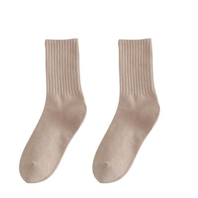 OYEM女棉袜堆堆中筒袜5双装