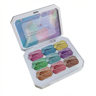 美甲固态琉璃胶夏日新款糖果汽水九宫格甲油胶套装彩色冰透珠光色