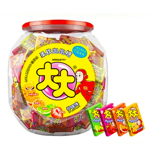 大大泡泡糖什锦味630g桶装童年儿时怀旧休闲网红小零食糖果批发