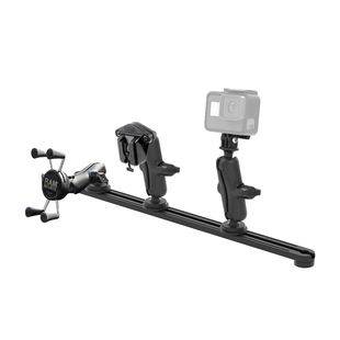 RAM猛士M817专用车载手机支架 中控滑轨集成多设备相机对讲机支架