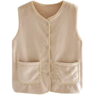 冬季马甲珊瑚无袖背心加绒睡衣