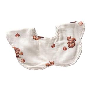 婴儿口水巾360°六层竹棉纱布花瓣围嘴A类柔软吸水透气圆形围兜