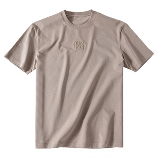 MrBu布先生廓形纯棉字母刺绣圆领短袖男士t恤衫夏季索罗娜GT01997