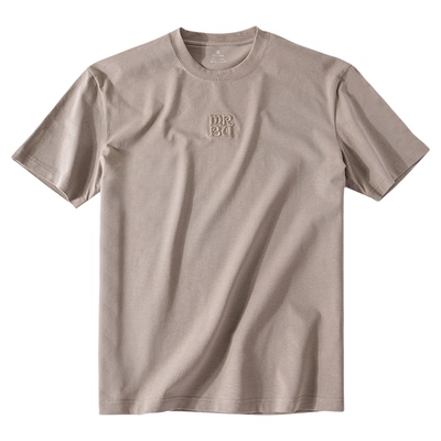 布先生廓形纯棉字母刺绣短袖T恤