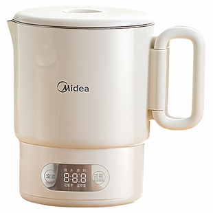 美的折叠烧水壶户外旅行出差便携式热水壶不锈钢智能保温电热水壶