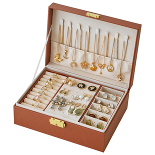 美拉德首饰盒收纳盒高档精致耳环项链2026年新款手饰品盒子