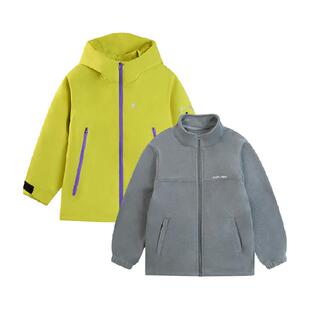 EBAER儿童三合一防水冲锋外套2025新款男童软壳夹克女童春装上衣