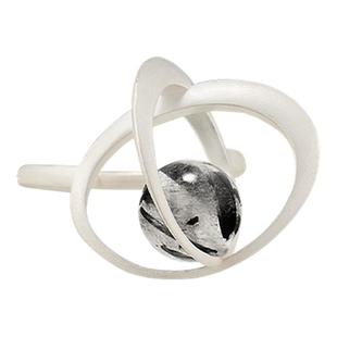 Rainy and Cloudy星陨双轨｜紫水晶戒指 黑发晶紫锂辉草莓晶戒指