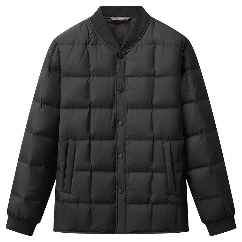 雅鹿秋冬季简约棒球领羽绒服男款