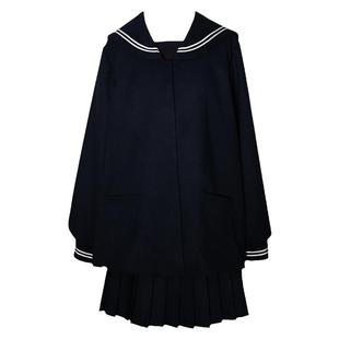 JK制服秋冬款幼稚园藏青色白二本学生日式大码海军领水手服套装