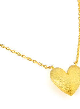 SUM拉丝爱心项链原创设计