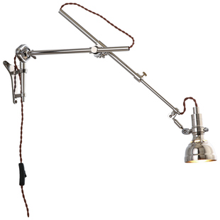 至御工业风复古长杆摇臂壁灯床头卧室书房工作台折叠阅读灯B8248