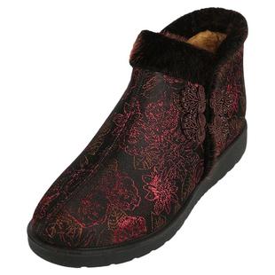 老美华冬季妈妈鞋加绒保暖老人棉鞋老北京布鞋女款防滑高帮鞋大码