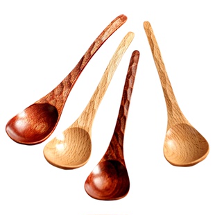 吃播勺子木质餐具吃饭勺碗勺糖水勺汤勺餐勺馄饨勺杯子搅拌勺粥勺