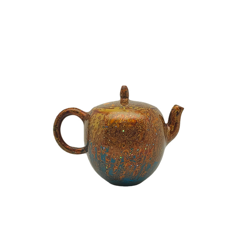 美人肩 大漆工艺 全手工原矿坭兴陶高端茶壶150cc六堡茶具非紫砂