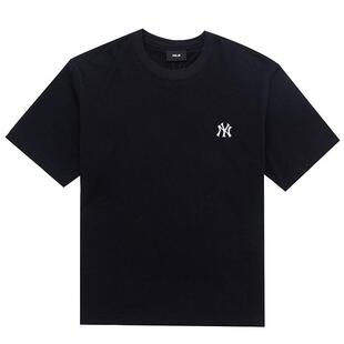 MLB官方正品男女同款黑色短袖26夏季新款宽松透气圆领运动休闲T恤