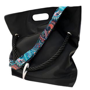 左千户包高级感黑色男包托特包大容量休闲单肩斜挎包运动健身包