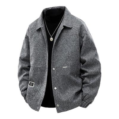翻领夹克外套男大码男装加肥加大