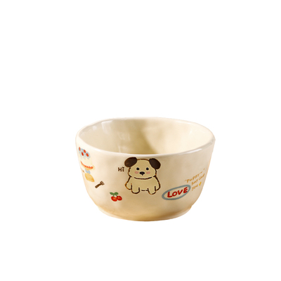 墨色卡通可爱面碗陶瓷家用2025新款7寸吃面碗大号拉面碗螺蛳粉碗