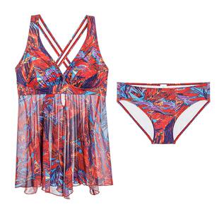 爱慕幻彩深海女士春夏海边分身裙式泳衣AM68D061