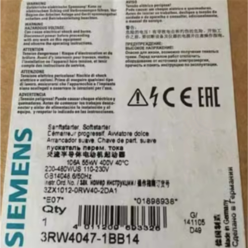议价3RW4047-1BB15西门子SIRIUS 软启起动器3RW40471BB15现货议价