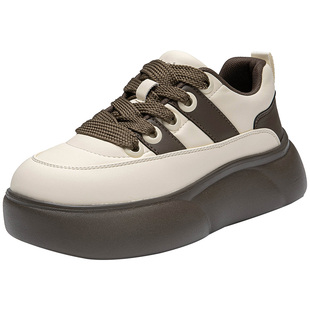 大东官方女鞋厚底休闲鞋女款2025新款冬季鞋子增高运动板鞋面包鞋