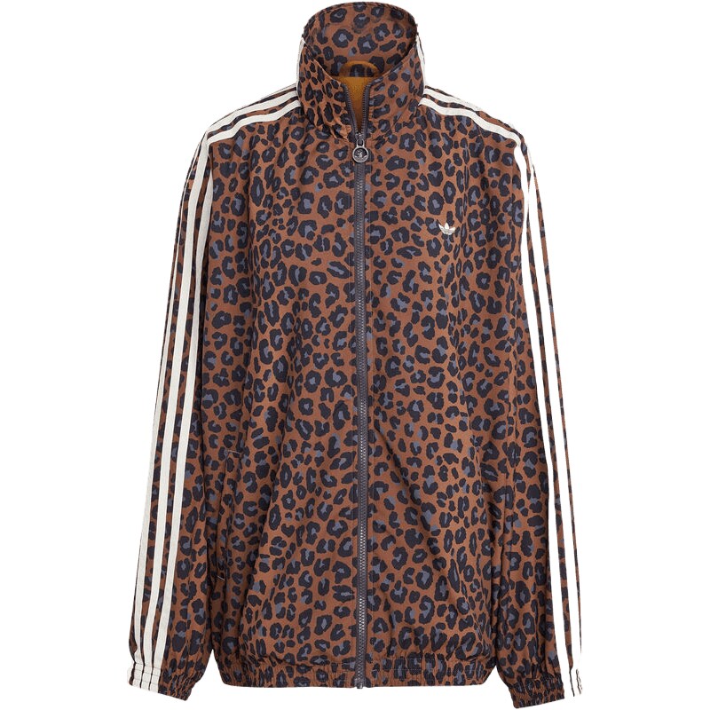 adidas阿迪达斯三叶草女子印花宽松运动健身夹克外套JW7301