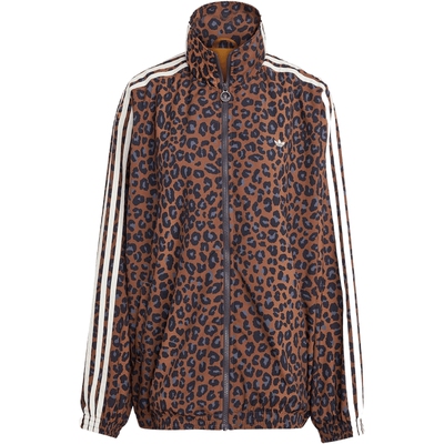 adidas阿迪达斯三叶草女子印花宽松运动健身夹克外套JW7301