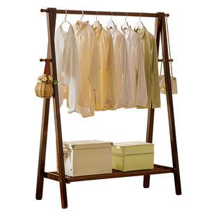 挂衣架落地式卧室衣帽架置物家用简易开放衣柜床头晚上放衣服神器