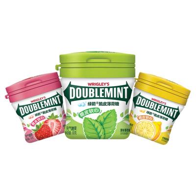 绿箭薄荷糖脆皮软心糖80g装多口味清新口气充气糖果水果味零食品r