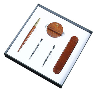 定制刻字实木签字笔礼盒商务办公套装金属木杆中性笔男女士高档精致礼品檀木笔宝珠笔中国风学生送老师伴手礼