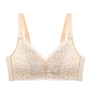 梦芭蒂小胸聚拢内衣女时尚蕾丝文胸套装上托无钢圈胸罩堇色素颜