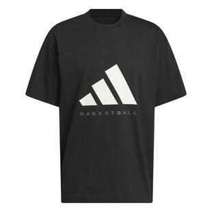 舒适纯棉宽松篮球运动上衣圆领短袖T恤男女夏季adidas阿迪达斯
