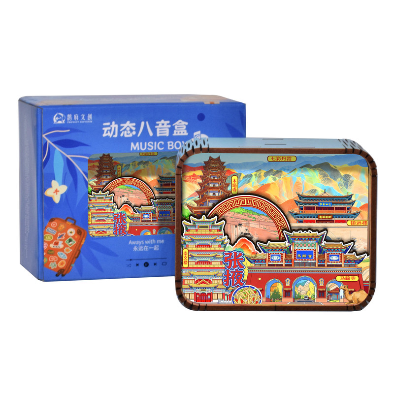 张掖大佛寺七彩丹霞文创音乐盒