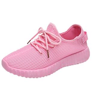 夏季新款透气女鞋运动休闲鞋系带平底网面跑步鞋子女老北京布鞋