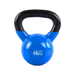 女士家用健身壶铃实心铸铁6/8/10kg12公斤浸塑提壶哑铃深蹲练翘臀