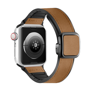 iserisewatch适用于iwatchs11表带高级9苹果10智能手表ultra2夏天男款7applewatch磁吸硅胶皮质ultra腕带45mm