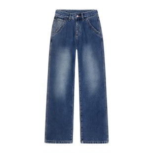 美式复古牛仔裤男生春秋季新款中学生直筒休闲青少年宽松长裤子潮