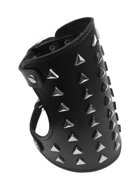 黑柔软皮银色合金骷髅头铆钉手链