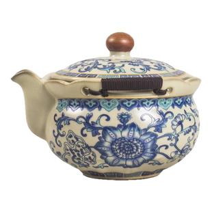 正品缠枝莲220ml高颜值汝窑手抓壶套装汝瓷仿古釉家用泡茶壶可养