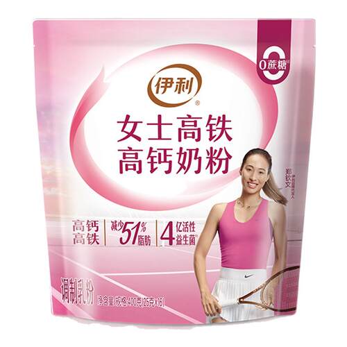 伊利旗舰店女士高铁高钙奶粉400g/袋小条便携装成人奶粉官方正品