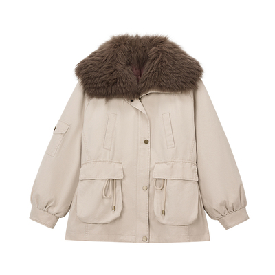 PRE PREWORKS都市游牧 可拆卸狐狸毛领90白鹅绒服复古工装派克服