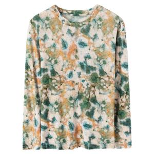 旺秋美丽诺精纺超细100纯羊毛衫女士薄款圆领套头内搭针织打底衫