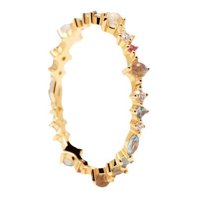 PDPAOLA七彩宝石金自律戒指